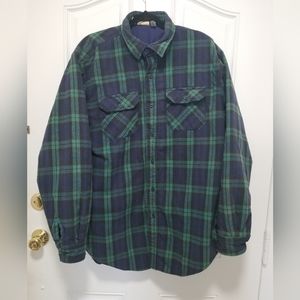 VTG L.L. BEAN MENS LONG SLEEVE FLANNEL THINSULATE INSULATED SHIRT Sz XL MADE USA